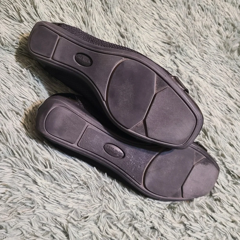 Anne Klein Unice Iflex Black Patent Leather Comfort Shoes Womens 10 M‎ Black